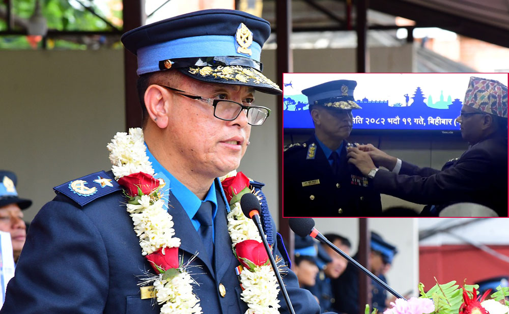नवनियुक्त महानिरीक्षक खापुङद्वारा दर्ज्यानी चिह्न ग्रहण