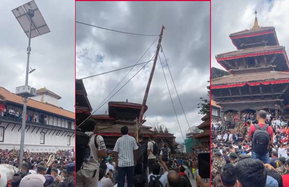 शुभ साइतमा इन्द्रजात्राको लिङ्गो ठड्याइयो