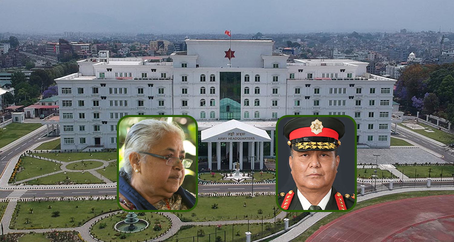 पूर्वप्रधानन्यायाधीश कार्की र प्रधानसेनापति सिग्देलबीच भेटवार्ता हुँदै