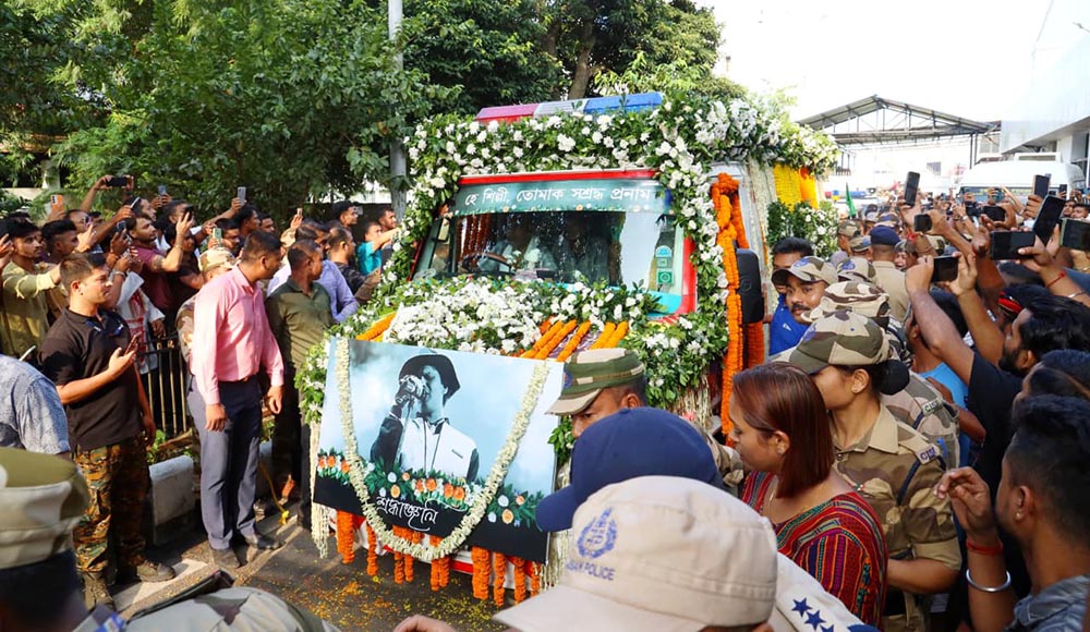 गायक जुबिन गर्गको शव आसाम पुर्याइयो, आज अन्त्यष्टि गरिदै