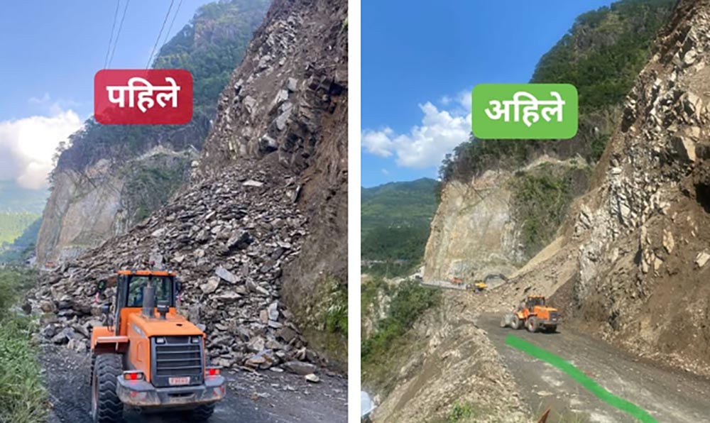 तुइन खोलाको पहिरो पन्छाउने कार्य अन्तिम चरणमा