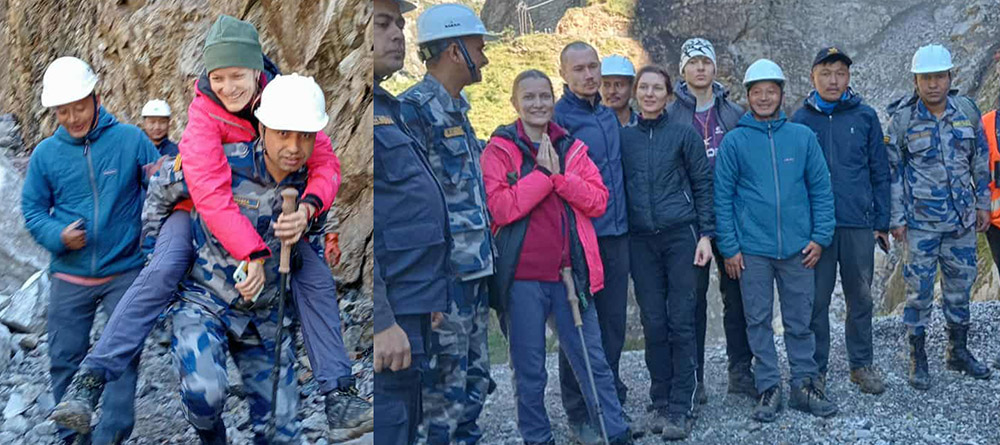दोलखामा अलपत्र परेका ४ जना विदेशी पर्यटकको उद्धार