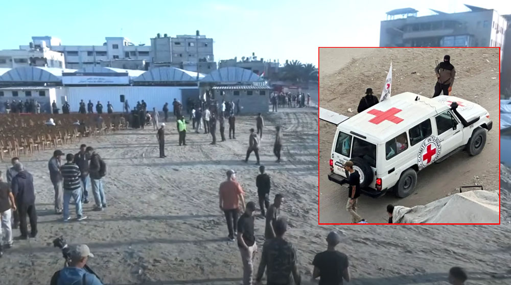 गाजामा बन्धक रिहाईको प्रक्रिया केहीबेरमा सुरू हुदै, रेडक्रसको गाडी पुग्यो