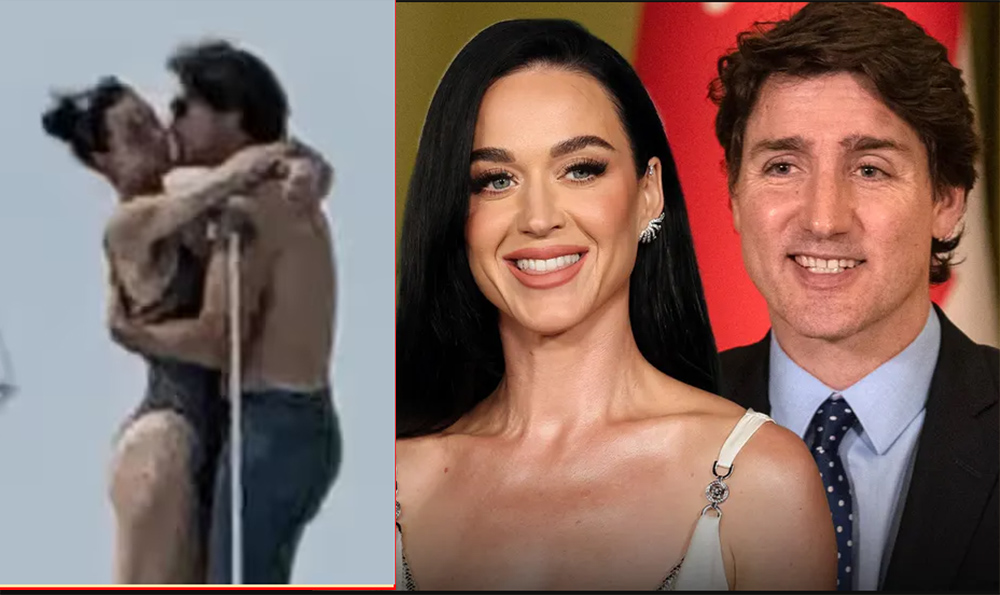 क्यानडाका पूर्व प्रधानमन्त्री ट्रुडो र अमेरिकी गायिका केटी रोमान्स गर्दै