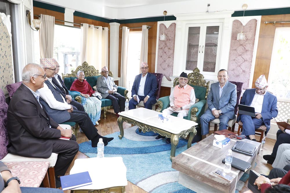 ओली निवास गुण्डुमा सुरू भयो एमाले सचिवालय बैठक