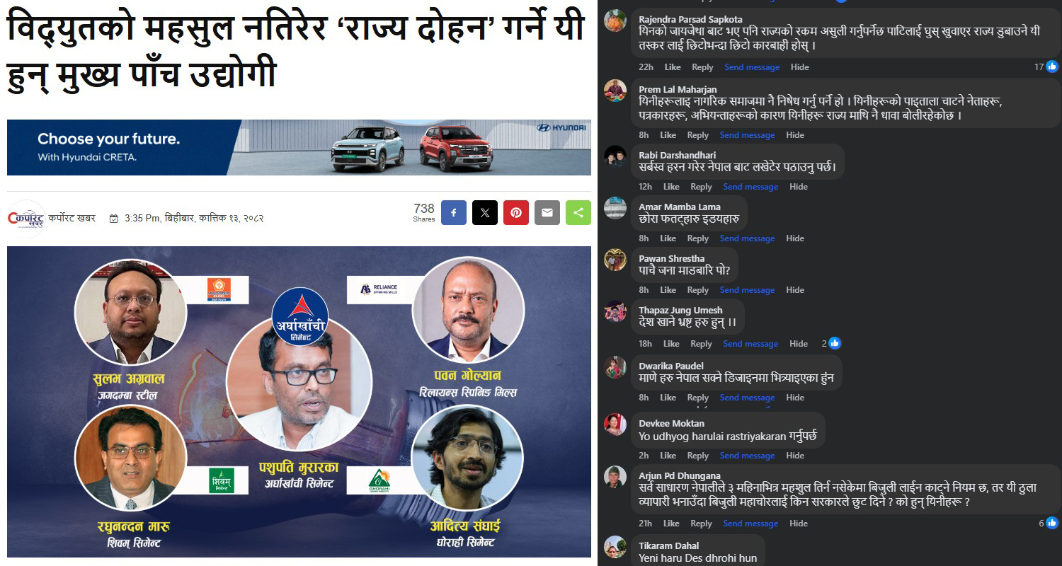 बिजुलीको महसुल नतिर्ने उद्योगीको सम्पत्ति लिलामीदेखि उद्योग राष्ट्रियकरणसम्मको माग