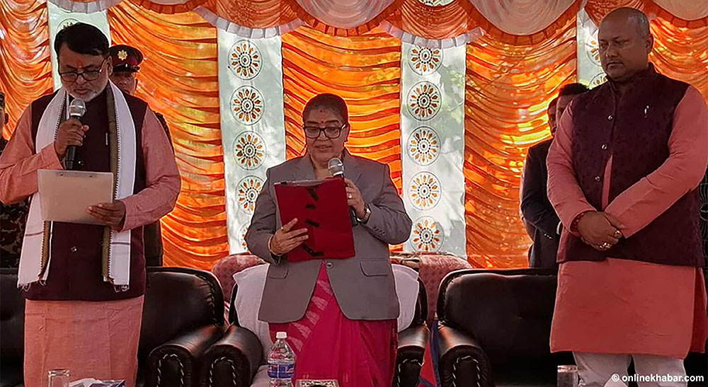 मधेशका नवनियुक्त मुख्यमन्त्री सोनलले लिए शपथ
