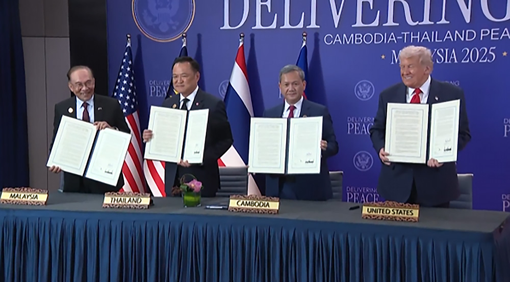 ट्रम्पको उपस्थितिमा थाइल्याण्ड र कम्बोडियाबीच शान्ति सम्झौता