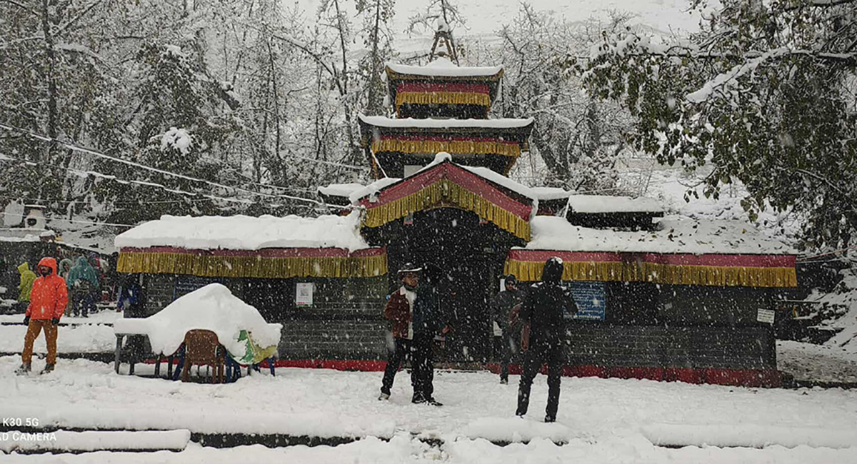 मुक्तिनाथलगायत उपल्लो मुस्ताङमा हिमपात