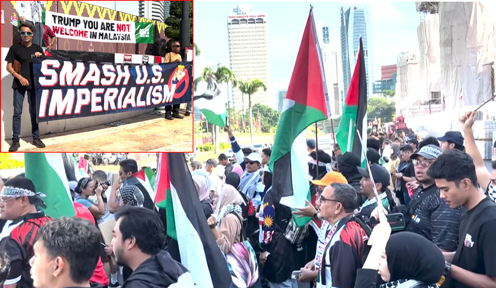 मलेसियामा ट्रम्पविरुद्ध नाराबाजी