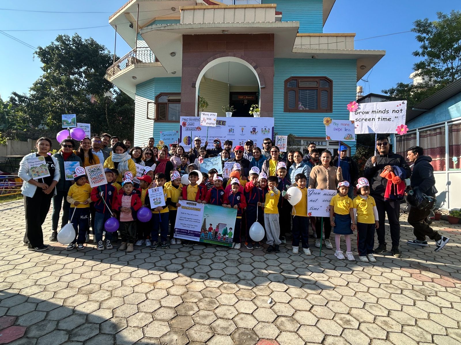 किड्जी प्रि–स्कुलको भैँसेपाटीमा वाकाथन कार्यक्रम