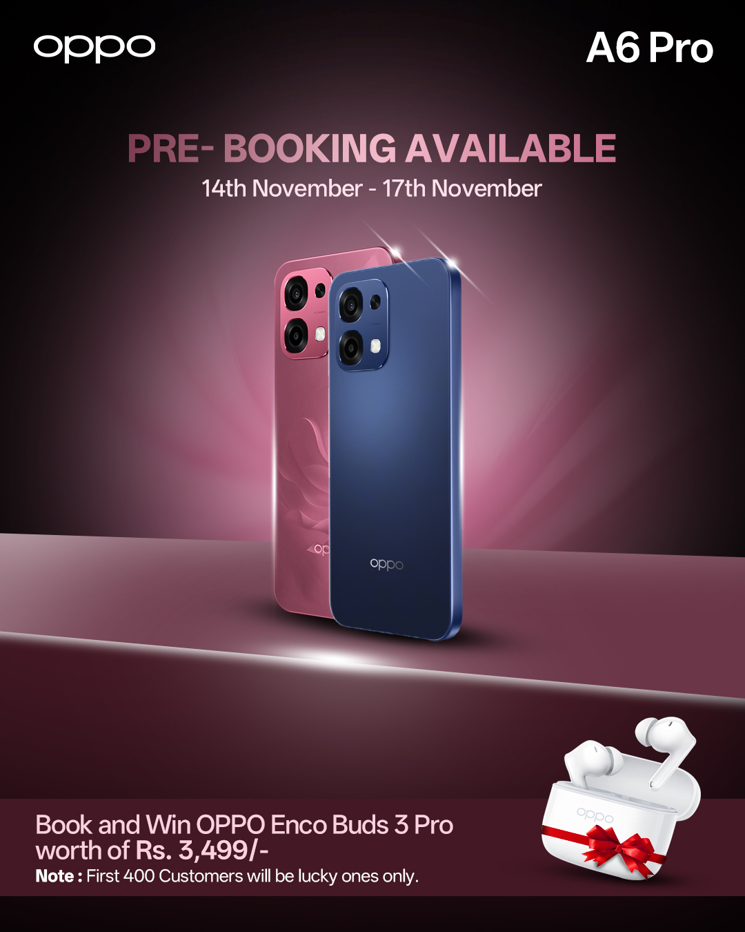 ओपो ६ प्रो प्रि–बुकिङ सुरू : एन्को बड्स ३ प्रो जित्ने मौका