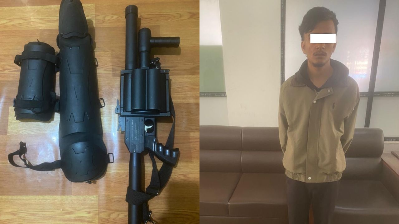 काठमाडौंबाट ‘ग्यास गन लेगगार्ड ’ सहित एक जना पक्राउ