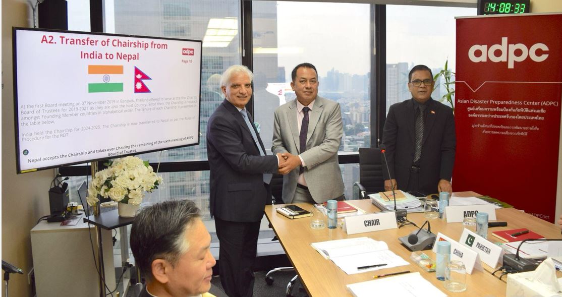 एशियन डिजास्टर प्रिपेयर्डनेस सेन्टरको अध्यक्षमा नेपाल