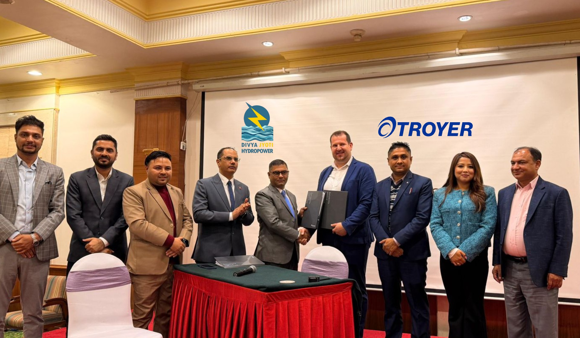 दिव्य ज्योति हाइड्रोपावर र ट्रोयरबीच ५० मेगावाट परियोजनाको इलेक्ट्रो–मेकानिकल ठेक्का सम्झौता