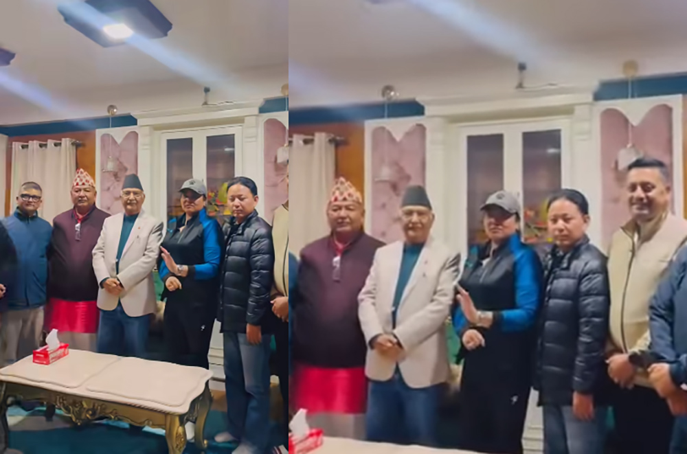 गुण्डु पुगेर झाँक्री र श्रेष्ठले भेटे केपी ओलीलाई