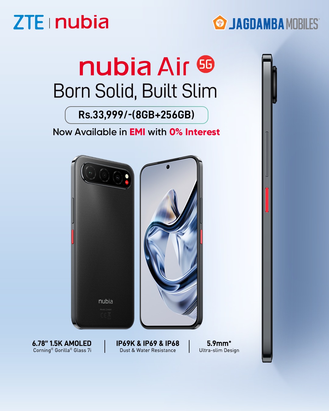 जेडटीईको नुबिया एयर र नुबिया भि८० डिजाइन सार्वजनिक