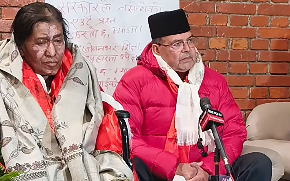 उपचारपछि स्वदेश फर्किइन् झलनाथ पत्नी चित्रकार