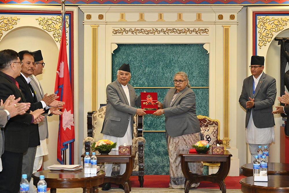 राष्ट्रपति पौडेल समक्ष राष्‍ट्रिय सुरक्षा परिषद्को बार्षिक प्रतिवेदन पेश