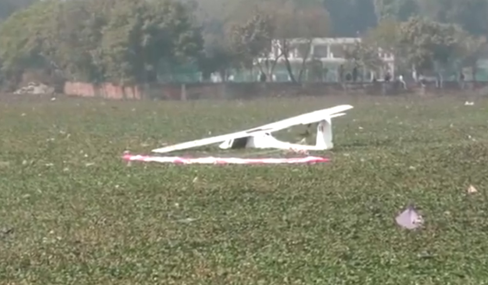 भारतको प्रयागराजमा वायुसेनाको विमान पोखरीमा दुर्घटनाग्रस्त