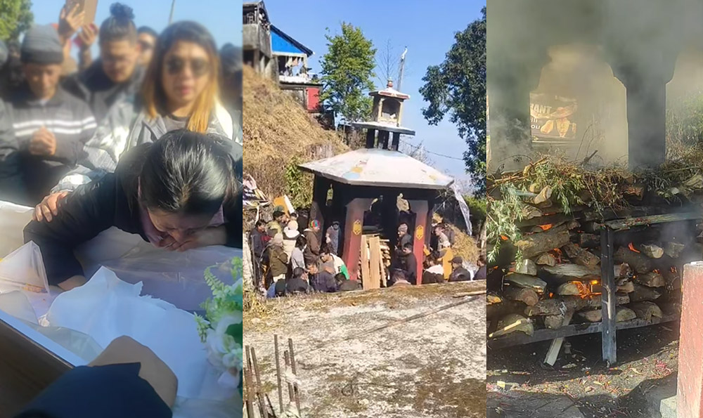 जन्मथलो दार्जिलिङमा प्रशान्त तामाङको तिब्बती बौद्ध परम्पराअनुसार अन्त्येष्टि