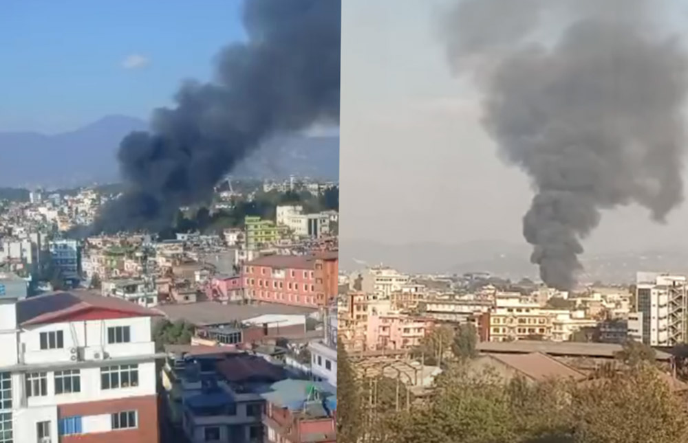 काठमाडौंको गैरीगाउँमा आगलागी