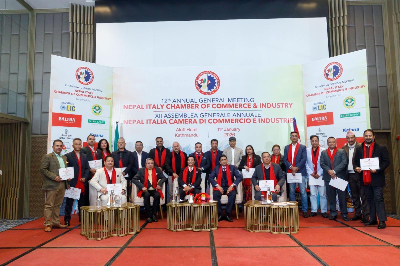 नेपाल–इटाली चेम्बर अफ कमर्सको १२औँ वार्षिक साधारण सभा , नयाँ नेतृत्वमा अग्रवाल पुन: अध्यक्षमा निर्वाचित