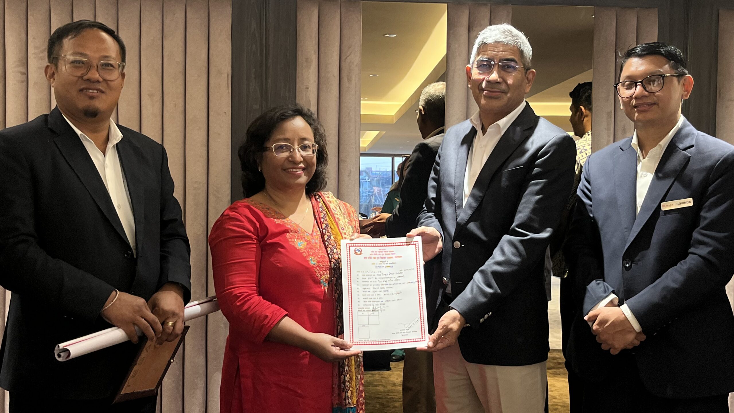 रमाडा बाइ विन्धाम इटहरीले पायो नेपाल सरकारको प्रतिष्ठित “अति उत्तम” खाद्य गुणस्तर प्रमाणपत्र