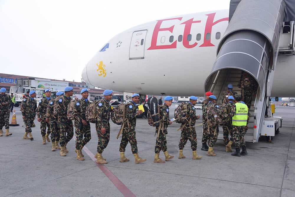 लेवनानमा तैनाथ शान्ति सैनिकको टोली अदलीबदली