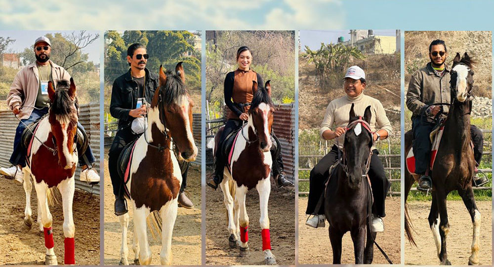 चलचित्र कलाकारलाई घोडचढी तालिम दिदै चलचित्र विकास बोर्ड