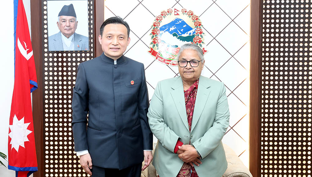 प्रधानमन्त्री कार्कीसँग चिनियाँ राजदूत माओमिङको शिष्टाचार भेट