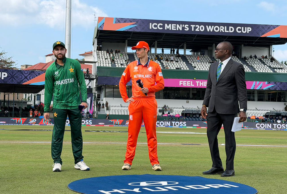 टी–२० विश्वकप: पाकिस्तानले टस जित्यो, नेदरल्याण्डसले पहिला ब्याटिंग गर्दै