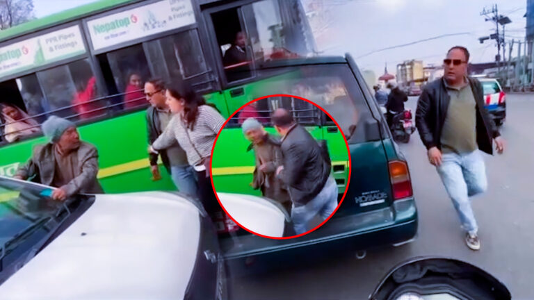 पैदलयात्रुलाई कारबाट ओर्लिएर मुक्का हान्ने व्यक्ति खोज्दै प्रहरी