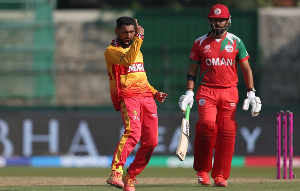 ओमानले जिम्बाबेलाई दियो १०४ रनको लक्ष्य