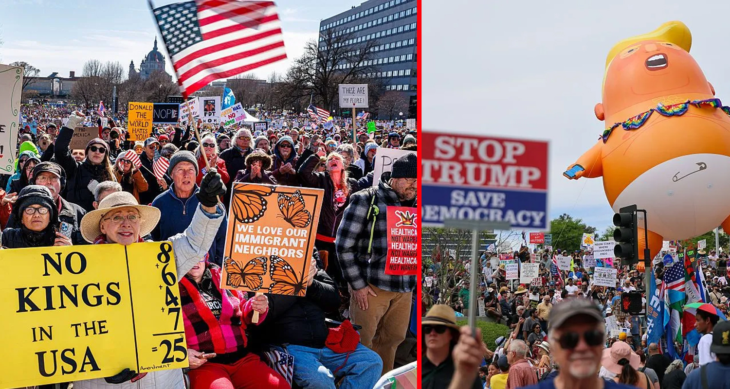 अमेरिकामा ट्रम्पविरुद्ध ‘नो किङ्स’ प्रदर्शन, लाखौँ मानिस सडकमा