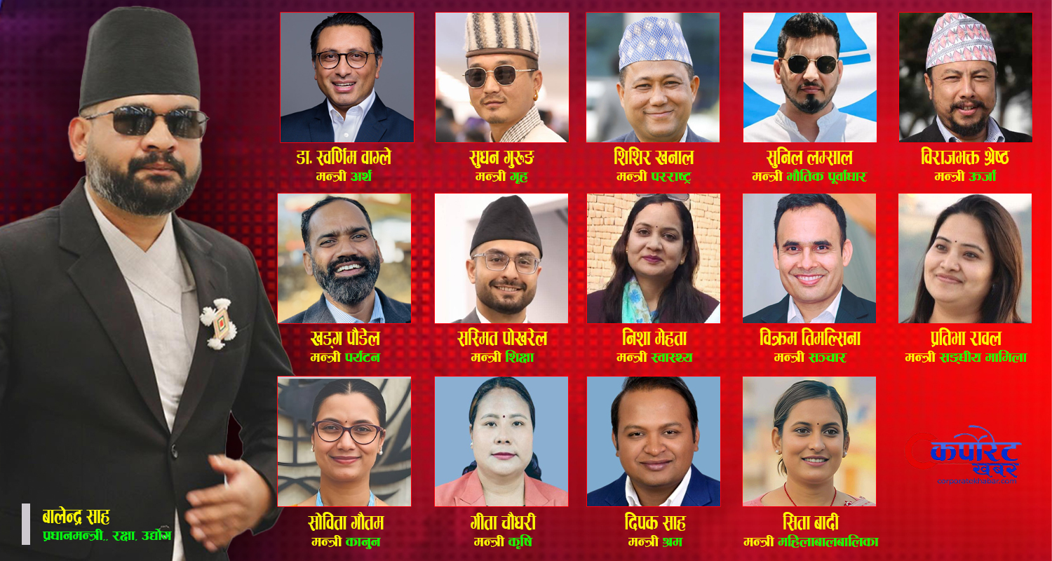 बालेन शाहको मन्त्रिपरिषद्मा वाग्लेलाई प्रधानमन्त्रीपछिको वरीयता, सीता पुछारमा (सूचीसहित)