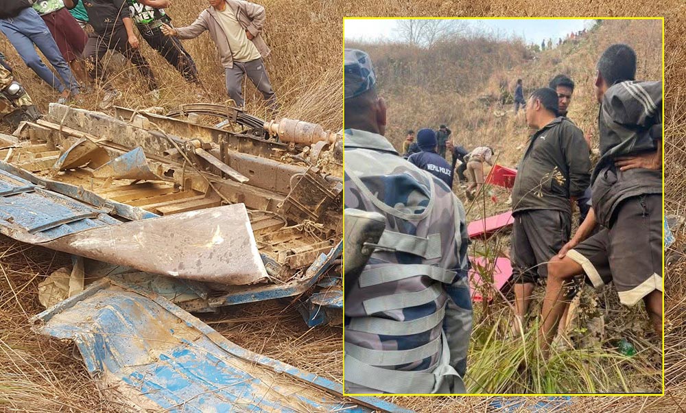 रामेछाप दुर्घटना: दुई जनाको मृत्यु, पाँच जनालाई उपचारका लागि काठमाडौँ लगियो