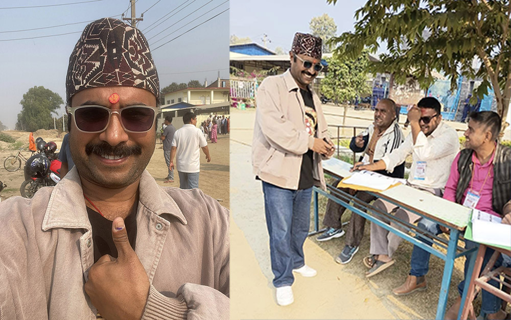 अभिनेता विजय बरालले गरे सर्लाहीबाट मतदान