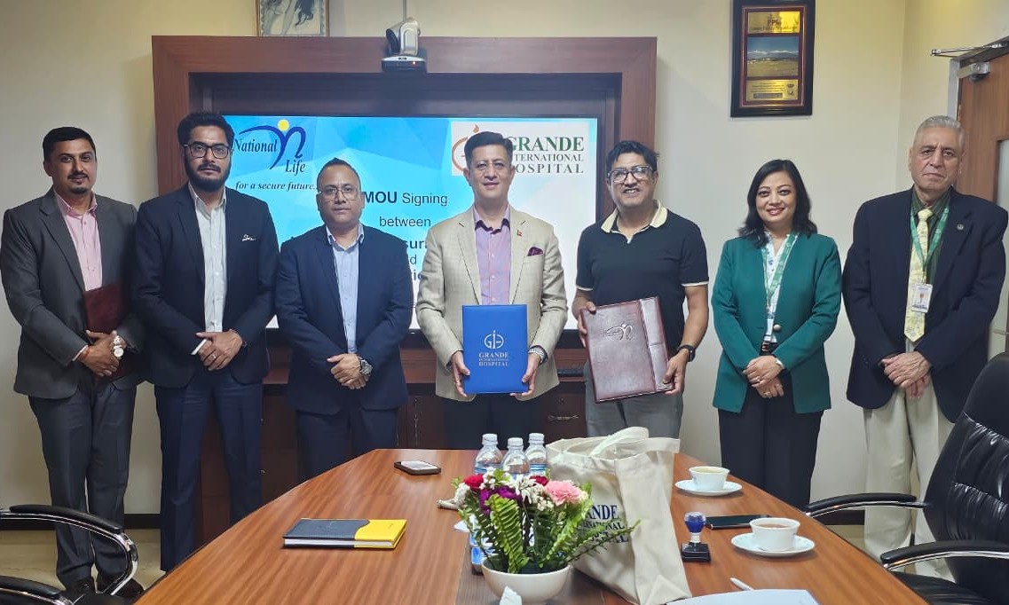 नेशनल लाईफ र ग्राण्डी इन्टरनेशनल अस्पतालबीच मेडिकल सेवा सम्झौता