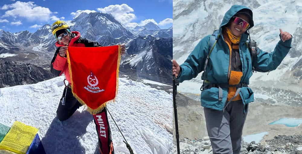 सशस्त्रका दुई महिला कर्मचारीबाट सगरमाथाको सफल आरोहण