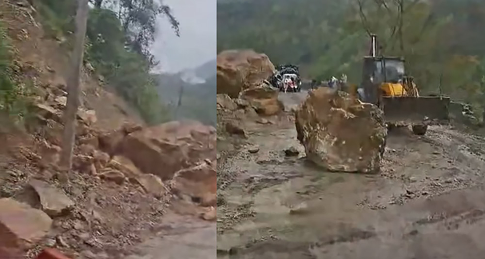 फिस्लिङमा ढुङ्गा खस्दा काठमाडौँ-मुग्लिङ सडक अबरुद्व