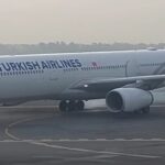 टर्किस एयरलाइन्सको जहाजको चक्कामा आगो लाग्यो