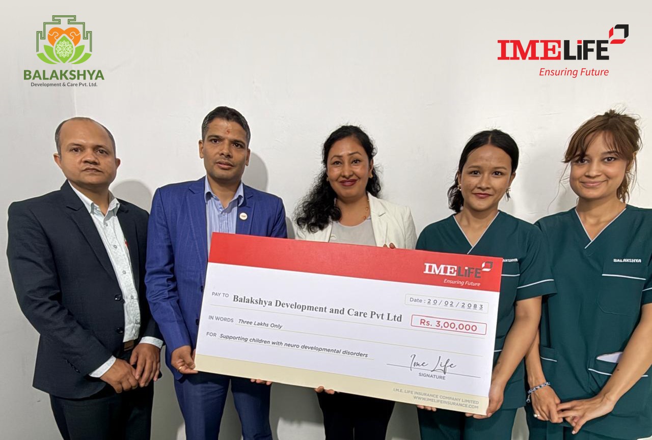 आईएमई लाइफ इन्स्योरेन्सद्वारा बालक्ष्य डेभलपमेन्ट केयरलाई सहयोग