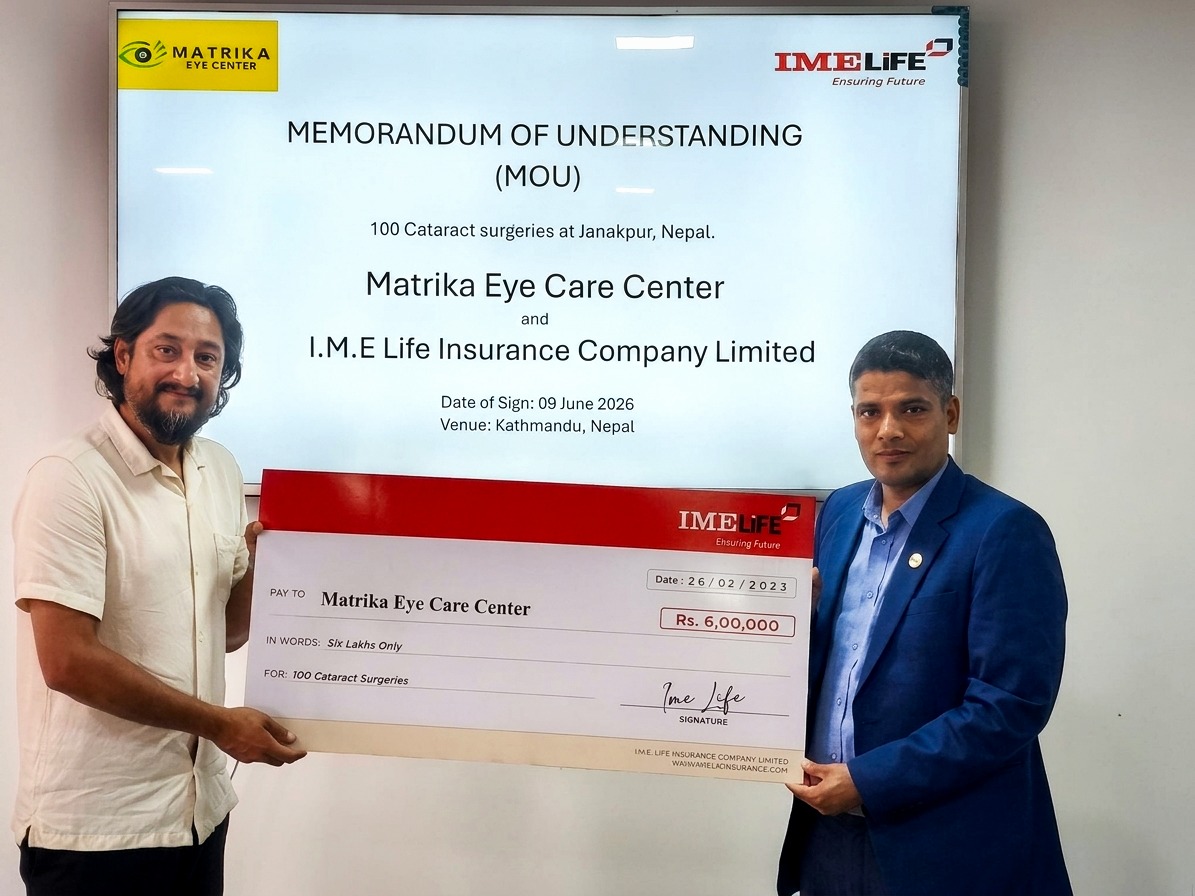 आईएमई लाइफ इन्स्योरेन्सद्वारा एकसय जना विपन्न नागरिकलाई आर्थिक सहयोग