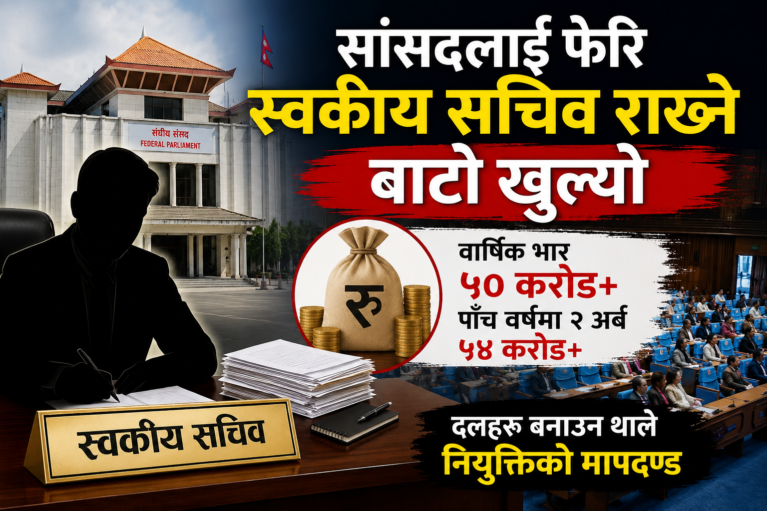 सांसदलाई फेरि स्वकीय सचिव राख्ने बाटो खुल्यो, राज्यलाई वार्षिक ५० करोडभन्दा बढी भार