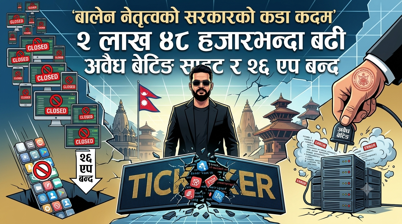बालेन नेतृत्वको सरकारको कडा कदम : २ लाख ४८ हजारभन्दा बढी अवैध बेटिङ साइट र २६ एप बन्द