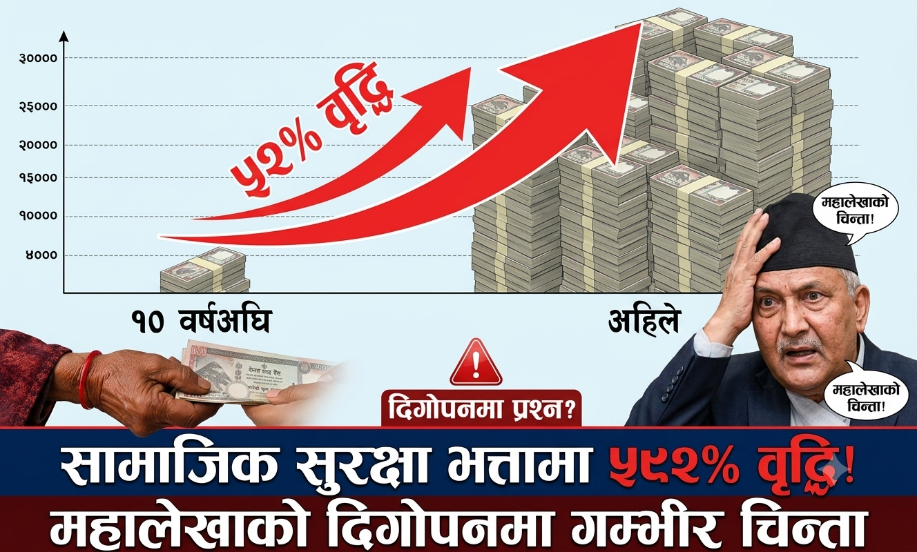 एक दशकमा सामाजिक सुरक्षा भत्तामा सरकारी खर्च ५९२ प्रतिशतले वृद्धि, महालेखाको दिगोपनमा चिन्ता