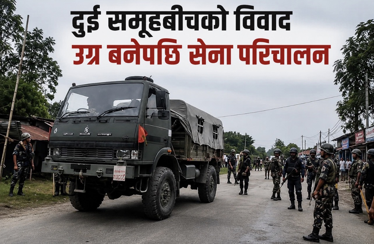 दुई समूहबीचको विवाद उग्र बनेपछि सेना परिचालन