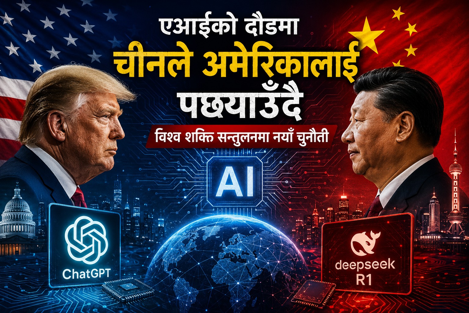 एआईको दौडमा अमेरिकाको नजिकिँदै चीन, विश्व शक्ति सन्तुलनमा नयाँ चुनौती