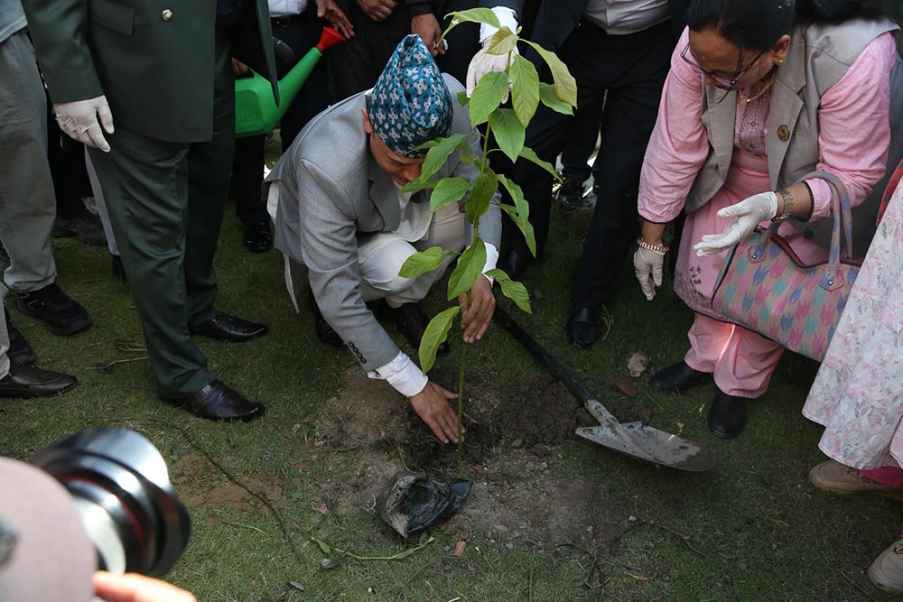 संसद परिसरमा एक सांसद, एक वृक्षारोपण कार्यक्रम सम्पन्न
